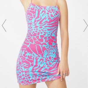 Elsie and fred pink and blue dress